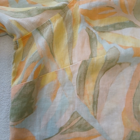 Rachel Zoe Size 3X Linen Button Up Lightweight Print Blouse - Picture 6 of 9